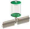 Green Color Key, Clear View Multiple Feed Manual Lubricator, 1/2 gal Pyrex Reservoir, 20 Feeds, 1/4” OD Tube Outlets -- B5163-064PB201GW