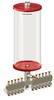 Red Color Key, Clear View Multiple Feed Manual Lubricator, 1 gal Acrylic Reservoir, 11 Feeds, 1/8