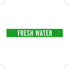 Brady B-946 White on Green Vinyl Self-Adhesive Pipe Marker - 4 in Height - 3 1/2 in Character Height - 24 in Length - Printed Msg = FRESH WATER - 7113-1HV - 754476-91729 - R. S. Hughes Company, Inc.