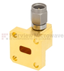 WR-28 to 2.92mm Male Waveguide to Coax Adapter UG-599/U Square Cover Standard with 26.5 GHz to 40 GHz Ka Band in Aluminum, Gold - SMW28AC001-KM - Fairview Microwave Inc.