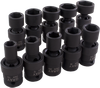 10 Pieces 6 pt Standard SAE Impact Universal Join Socket Set - 35810 - Gray Tools Canada Inc.