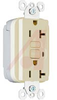 Receptacle,PlugTail, GFCI Extra Heavy-Duty, 20A, 125V, NEMA:5-20R,Color: Ivory - 70050666 - Allied Electronics, Inc.