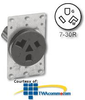 Leviton Flush Mount Receptacle 30Amp 277V 2-Pole 3-Wire.. -- 9730-A - Image