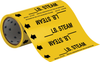 Brady B-946 Black on Yellow Vinyl Self-Adhesive Pipe Marker - 8 in Height - 30 in Length - Printed Msg = _____LB. STEAM with Left Arrow - 41483 - 754476-41483 - R. S. Hughes Company, Inc.