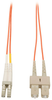 Duplex Multimode 50/125 Fiber Patch Cable (LC/SC), 1M (3-ft.) -- N516-01M - Image