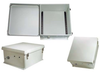 18x16x08 Fiberglass Reinf Polyester FRP Weatherproof Outdoor IP66 NEMA 4 Enclosure, Modified Base DIN Rail Mount Gray - TEF181608-000DR - Transtector Systems, Inc.