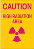 Brady B-302 Polyester Rectangle Yellow Radiation Hazard Sign - 7 in Width x 10 in Height - Laminated - TEXT: CAUTION HIGH RADIATION AREA - 88733 - 754476-88733 - R. S. Hughes Company, Inc.