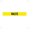 Brady B-946 Black on Yellow Vinyl Self-Adhesive Pipe Marker - 2 1/4 in Height - 2 in Character Height - 14 in Length - Printed Msg = WASTE - 7298-1 - 754476-79635 - R. S. Hughes Company, Inc.
