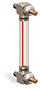 Nylon Liquid Level Gage with Shut-Off, 5” Centerline, Front Mount 1/2”-20 - B3642-30500BA1W - Oil-Rite Corp.