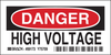 Brady B-302 Polyester Rectangle White Electrical Safety Sign - 5 in Width x 3.5 in Height - Laminated - TEXT: DANGER HIGH VOLTAGE - 84875 - 754476-84875 - R. S. Hughes Company, Inc.