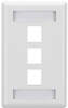 3-Port White Single-Gang Keystone Wallplate - WP470C - Black Box