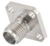 SMA Female (Jack) Connector Field Replaceable 4 Hole Flange (Panel Mount) 0.015 inch Pin, .340 inch Hole Spacing with Metal Contact Ring - FMCN1618 - Fairview Microwave Inc.