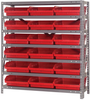 Open Shelving, 7Shelves, 18Bins, Red; Shelving Unit Type Quantum Storage - 44AC8925 - Newark, An Avnet Company