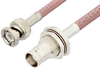 BNC Male to BNC Female Bulkhead Cable 24 Inch Length Using RG142 Coax - PE3436-24 - Pasternack