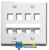 ICC Angled Bottom Double Gang Faceplate, 8 Port - IC107AF8 - TelephoneStuff.com