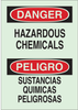 Brady Bradyglo B-347 Polyester / Polystyrene Rectangle Chemical, Biohazard, Hazardous & Flammable Material Sign - 7 in Width x 10 in Height - Glow in the Dark - Language English / Spanish - 90657 - 754476-90657 - R. S. Hughes Company, Inc.