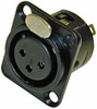 XLR 3 Pin Panel Mt(f) Blk/Silv Neutrik Connector - CA-NC3FDL1BAG - Visual Sound, Inc.
