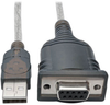 USB to Null Modem Serial FTDI Adapter Cable with COM Retention (USB-A to DB9 M/F), 18 in. -- U209-18N-NULL - Image