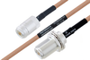 MIL-DTL-17 N Female to N Female Bulkhead Cable 200 cm Length Using M17/128-RG400 Coax - PE3M0068-200CM - Pasternack