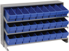 Sloped Bench Rack, 3Shelves, 27Bins, Blu; Shelving Unit Type Quantum Storage - 44AC6461 - Newark, An Avnet Company
