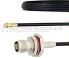 Snap-On MMBX Plug to TNC Female Bulkhead Cable RG174 Coax in 8 Inch - FMCA1442-8 - Fairview Microwave Inc.