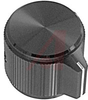 Knob; 0.750 in.; Straight Knurl with Bar Pointer; 0.250 in.; Black; Alcoswitch - 70156333 - Allied Electronics, Inc.