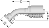 One-Piece Alfacrimp Fittings, 30º CODE 62 Flange SAE J518 - 6000 PSI - S Series -- S1616-C623 - Image