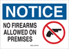 Brady B-555 Aluminum Rectangle White Weapon Control Sign - 14 in Width x 10 in Height - TEXT: NOTICE NO FIREARMS ALLOWED ON PREMISES - 84907 - 754476-84907 - R. S. Hughes Company, Inc.