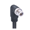 M12 Power Single-Ended Cordset: Male, angled, 4-pin, L-coded, black body, 50 V AC/60 V DC, 16 A; PUR black cable, 1.50 mm² - RSWT 4L-723 SW - Belden Inc.