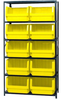 Open Shelving, 6Shelves, 10Bins, Yellow; Shelving Unit Type Quantum Storage - 44AC5691 - Newark, An Avnet Company