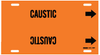 Brady B-915 Black on Orange Plastic Strap-On Pipe Marker - 1 1/4 in Character Height - Printed Msg = CAUSTIC - 4307-F - 754473-66949 - R. S. Hughes Company, Inc.
