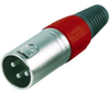 3 Pin Xlr Plug With Strain Relief - Red; No. Of Contacts Multicomp Pro - 26W6708 - Newark, An Avnet Company