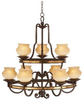 6109TP-2/LINEN Mid. Chandeliers-Glass Up - 696840 - Capital Lighting, Inc.