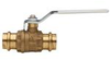 2-Piece, Full Port, Lead Free* Brass Ball Valve with Integral Press Fitting End Connection -- LFFBV-3-PRESS-M1 - Image