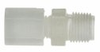 Compression to male threaded adapter, PVDF, 3/8