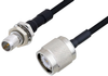 Slide-On BMA Plug Bulkhead to TNC Male Cable 12 Inch Length Using PE-SR405FLJ Coax - PE3C4863-12 - Pasternack