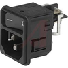 Inlet AC, with on/off switch, Snap-in Front 1.5mm -- 70080070