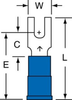 3M Scotchlok Blue Locking Butted Nylon Butted Fork & Spade Terminal MNG14-4FB/SK - 0.86 in Length - 0.25 in Fork Width - #4 Stud - 054007-02262 - R. S. Hughes Company, Inc.