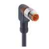 M8 Standard Sensor/Actuator Single-Ended Cordset: Male, angled, 4-pin, A-coded, translucent body, 30 V AC/DC, 4 A; PUR black cable, 4-wires, 0.34 mm² - RSMWV 4-225 - Belden Inc.