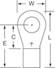 3M Scotchlok Red Brazed Non-Insulated Brazed Ring Terminal M8-14R/SX - 0.95 in Length - 0.47 in Wide - 0.175 in Inside Diameter - 1/4 in Stud - 051128-58694 - R. S. Hughes Company, Inc.