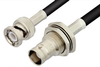 BNC Male to BNC Female Bulkhead Cable 72 Inch Length Using RG223 Coax - PE3557-72 - Pasternack