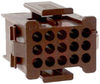 Connector, Soft Shell; 250 VAC; 9 A (Max.); 0.165 x 0.165 in.; Nylon; Brick Red - 70083737 - Allied Electronics, Inc.