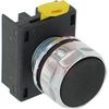 OPERATOR; 22.5 MM; BLACK FLUSH PUSHBUTTON OPERATOR - CHROME BEZEL -- 70057442