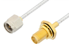 SMA Male to SMA Female Bulkhead Cable 60 Inch Length Using PE-SR405FL Coax, RoHS - PE3961LF-60 - Pasternack