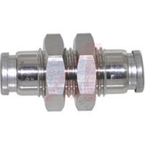 Fitting, stainless steel, straight union, for 1/4 in tube -- KQG2E07-00