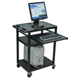 33" Endura Computer Station w/Fixed & Roll-Out Shelf -- LEMFP