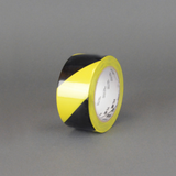 3M 766 Hazard Warning Tape Black-Yellow 2 in x 36 yd Roll -- 7000028955