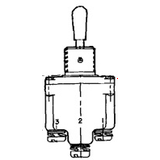 MICRO SWITCH TL Series Toggle Switch, Single Pole Double Throw (SPDT) 3 Position (On - Off - On), Screw Terminals, Standard Lever, Military Part Number MS24523-21 -- 1TL1-1