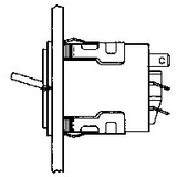 AML35 Series Paddle Switch, SPST, 2 position, Silver Contacts, 0.187 in x 0.02 in (Solder or Quick-Connect), 1 Lamp Circuit, Rectangle, Paddle, Snap-in Panel -- AML35FBB4AA01
