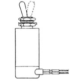 ET Series Toggle Switch, 1 pole, Electrically held- 2 position, Leadwire terminal, Standard Lever -- 25ET76-6